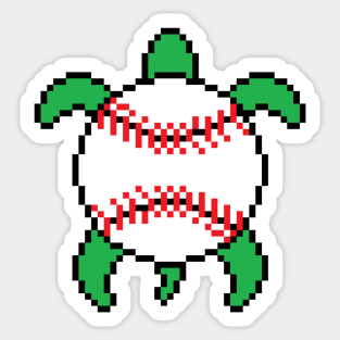 8-bit Baseball Turtle Sticker